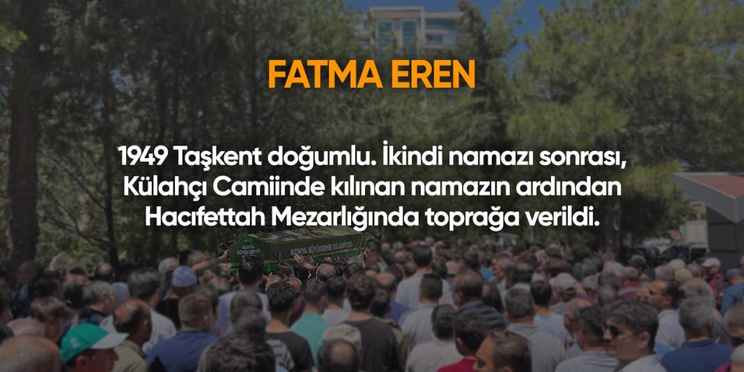 Konya'da bugün vefat edenler | 25 Ekim 2024 11